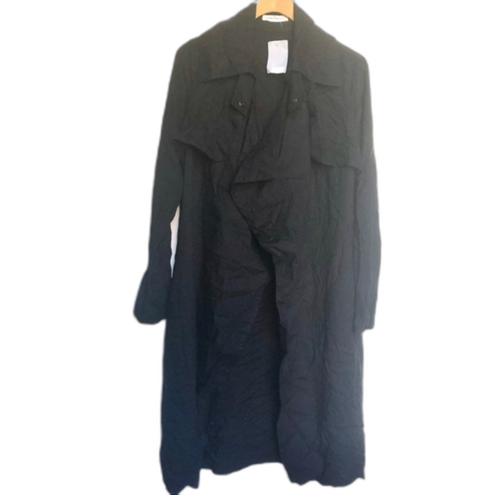 Honey Punch Black Trench Jacket NWT Size Medium Chic Minimalist Capsule